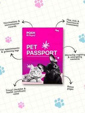 POSH Pet Passport in Pink - Small Pets Travel & Health Organizer